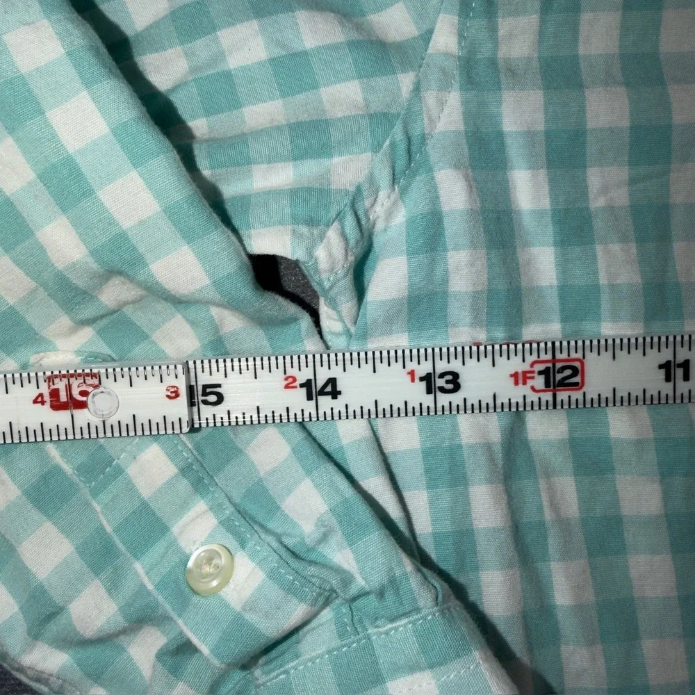 Ralph Lauren Kids Teal Gingham Button Down Shirt Linen Blend Size 7 322785645002